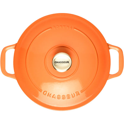 Chasseur Cast Iron Round Casserole - Tangerine