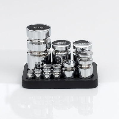 Robert Welch Chromed Brass Metric Weights & Cast Iron Tray