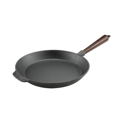 Carl Victor Cast Iron Skillet Frying Pan Wood Handle