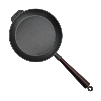 Carl Victor Cast Iron Skillet Frying Pan Wood Handle