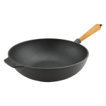 Carl Victor Cast Iron Wok Wood Handle