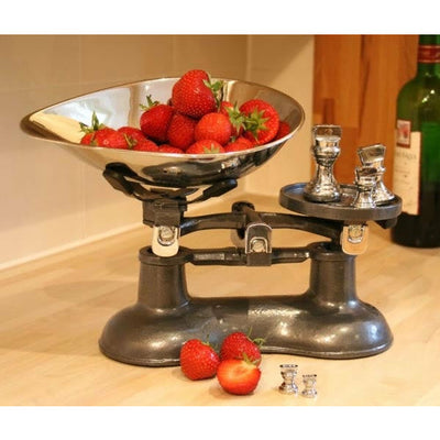 Robert Welch Cast Iron Balance Scales with Chromed Brass Pan