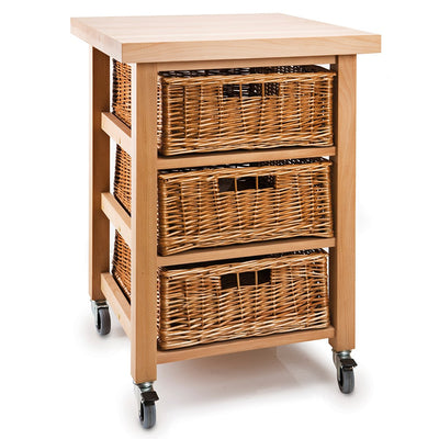 Lambourn Vegetable Store Kitchen Trolley With 3 Baskets