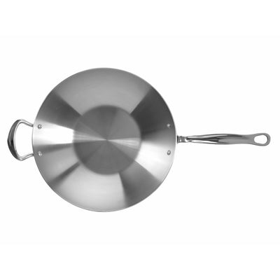 Samuel Groves Classic Stainless Steel Tri Ply Wok - 32cm