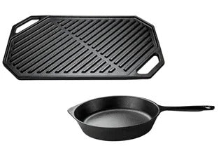 Emba Cast Iron Griddle and Skillet Starter Set