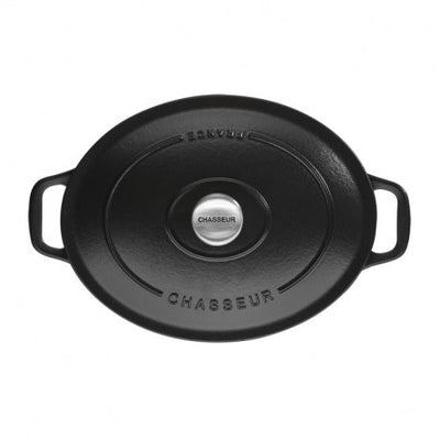 Chasseur Cast Iron 29cm Oval Casserole - Matte Black
