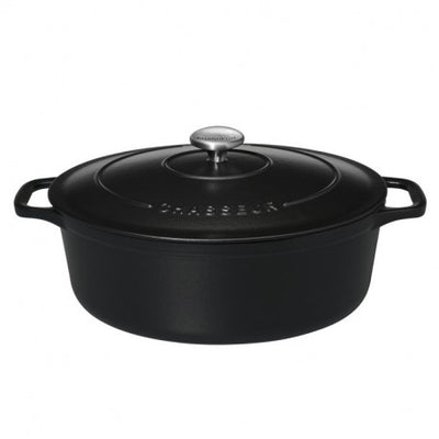 Chasseur Cast Iron 29cm Oval Casserole - Matte Black