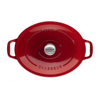 Chasseur Cast Iron 29cm Oval Casserole - Chilli Red