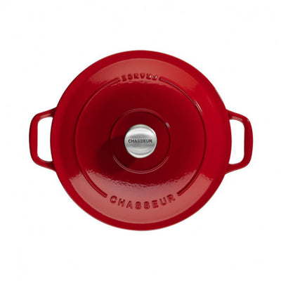 Chasseur Cast Iron 28cm Round Casserole - Chilli Red