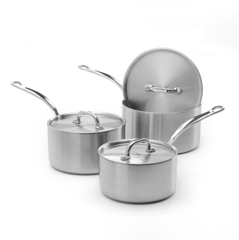 Samuel Groves Classic 3 Piece Stainless Steel TriPly Saucepan Set Premier Culinaryware