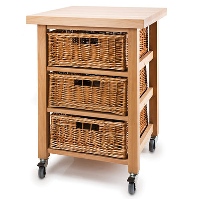 Lambourn Vegetable Store Kitchen Trolley With 3 Baskets